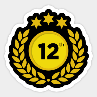 Letter Number 12 twelve birthday Sticker